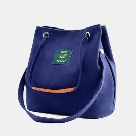 Large Capacity Multi-Carry Stripe Tote Bag Bucket Bag