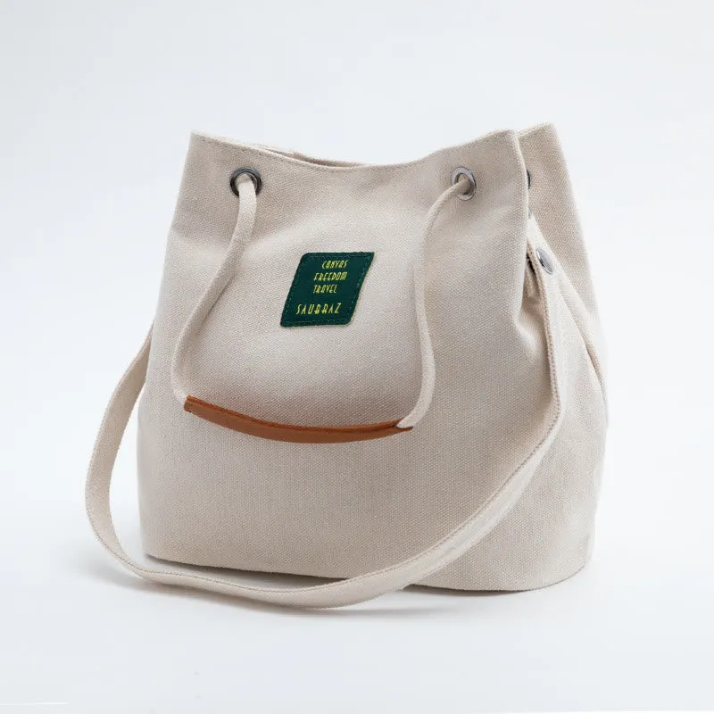 Large Capacity Multi-Carry Stripe Tote Bag Bucket Bag