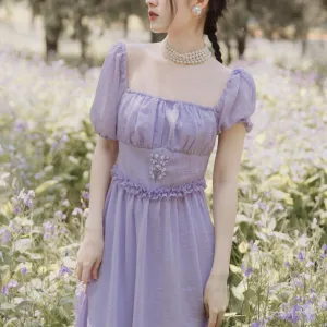 Lavender Fawn    Dress Kawaii Academia Y2K Cottagecore Coquette Fairycore Dollette Princesscore