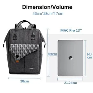 Lekesky Laptop Backpack Women 15.6 Inch Travel Backpack for Work Stylish and Water Repellent, Grey