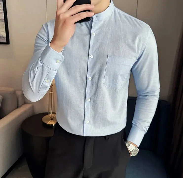 Linen smart casual long-sleeve shirt