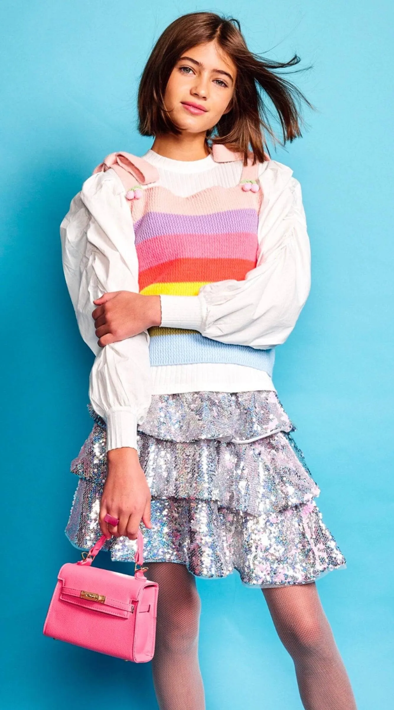 Lola   The Boys Sparkle Tiered Mini Skirt