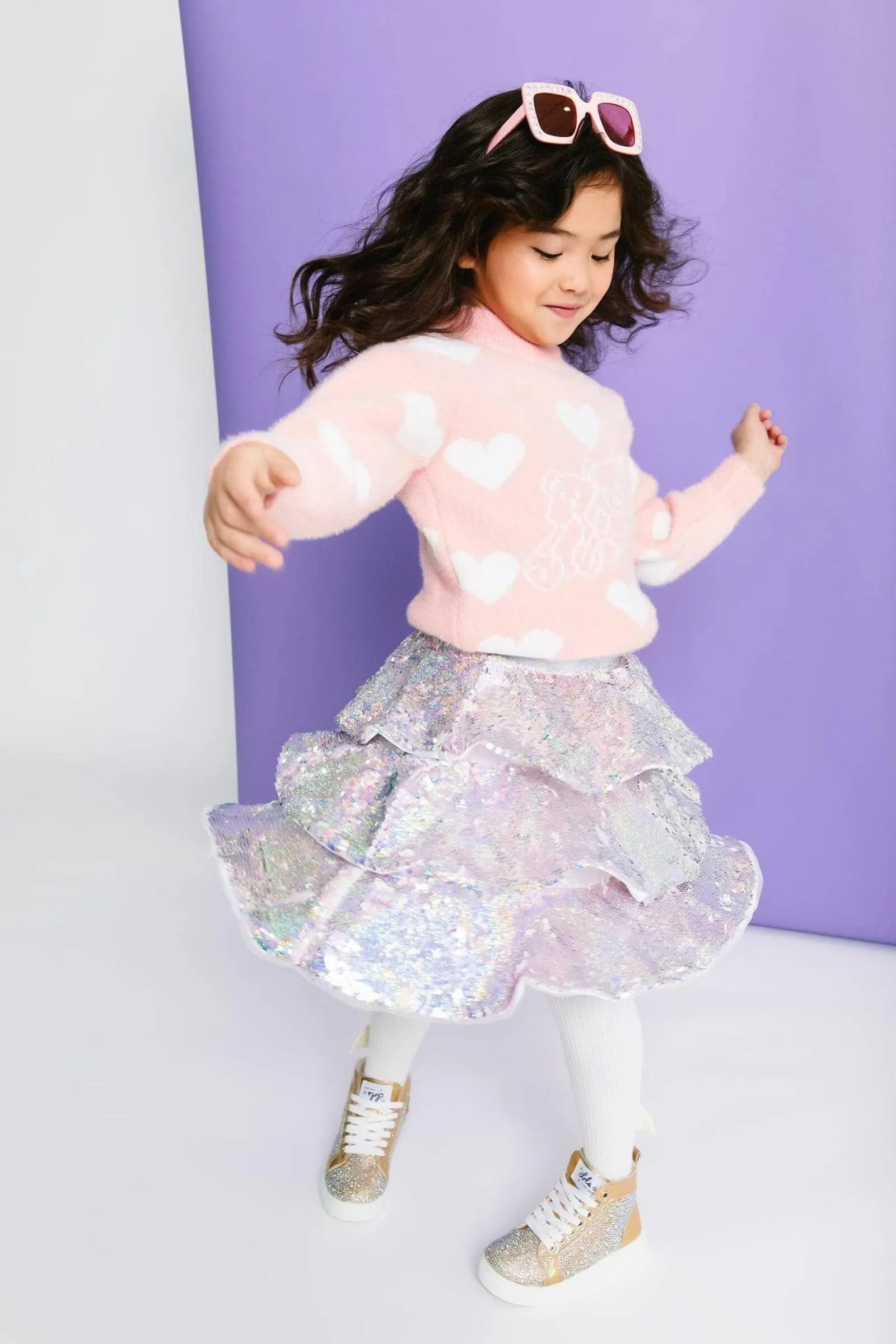 Lola   The Boys Sparkle Tiered Mini Skirt