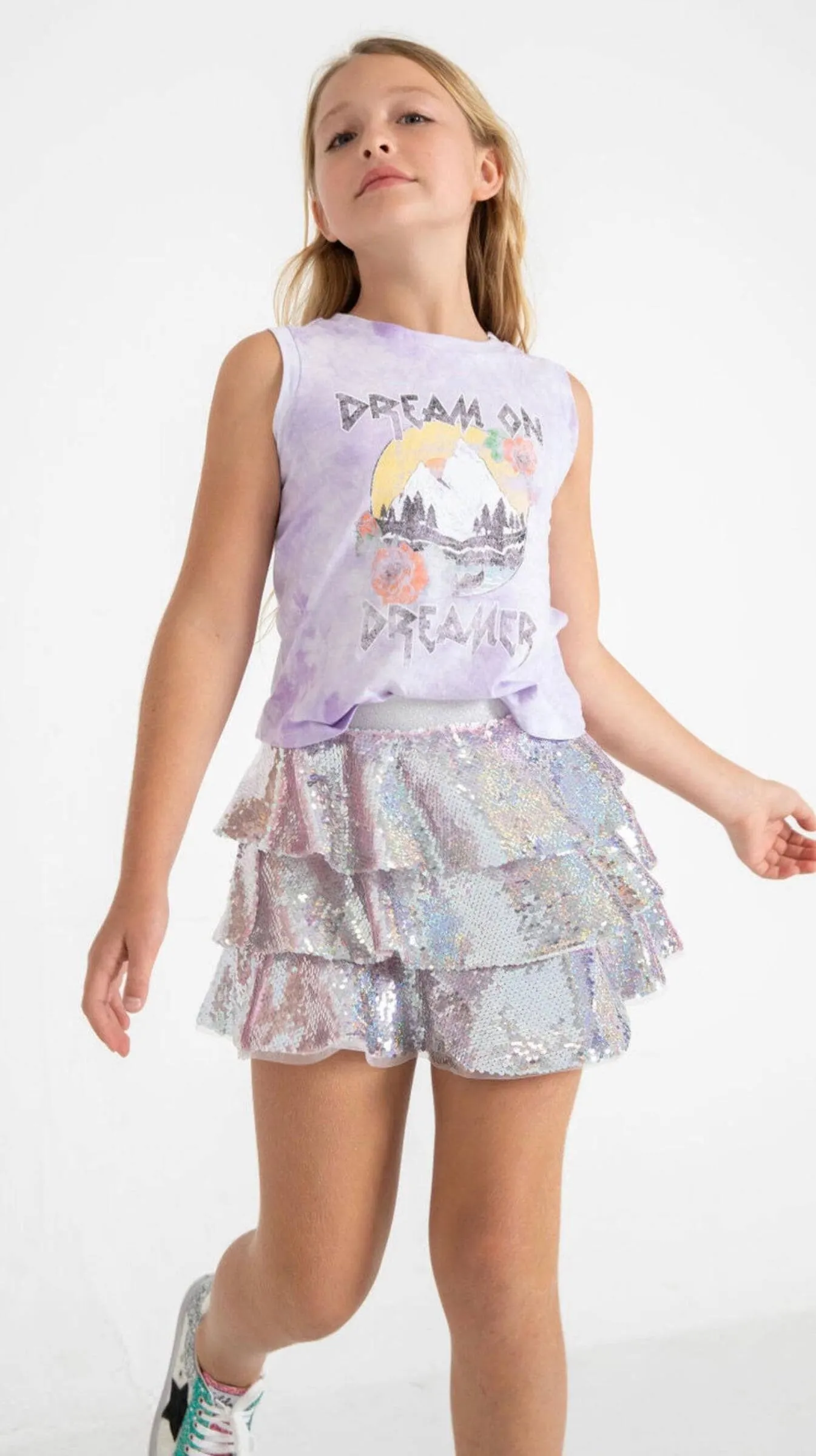 Lola   The Boys Sparkle Tiered Mini Skirt