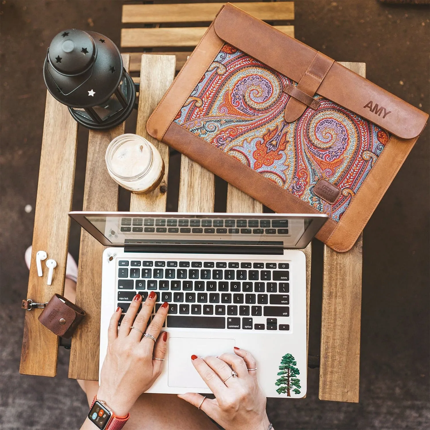 Londo Top Grain Leather Sleeve, Bohemian Bag for MacBook Pro, MacBook Air and iPad Case