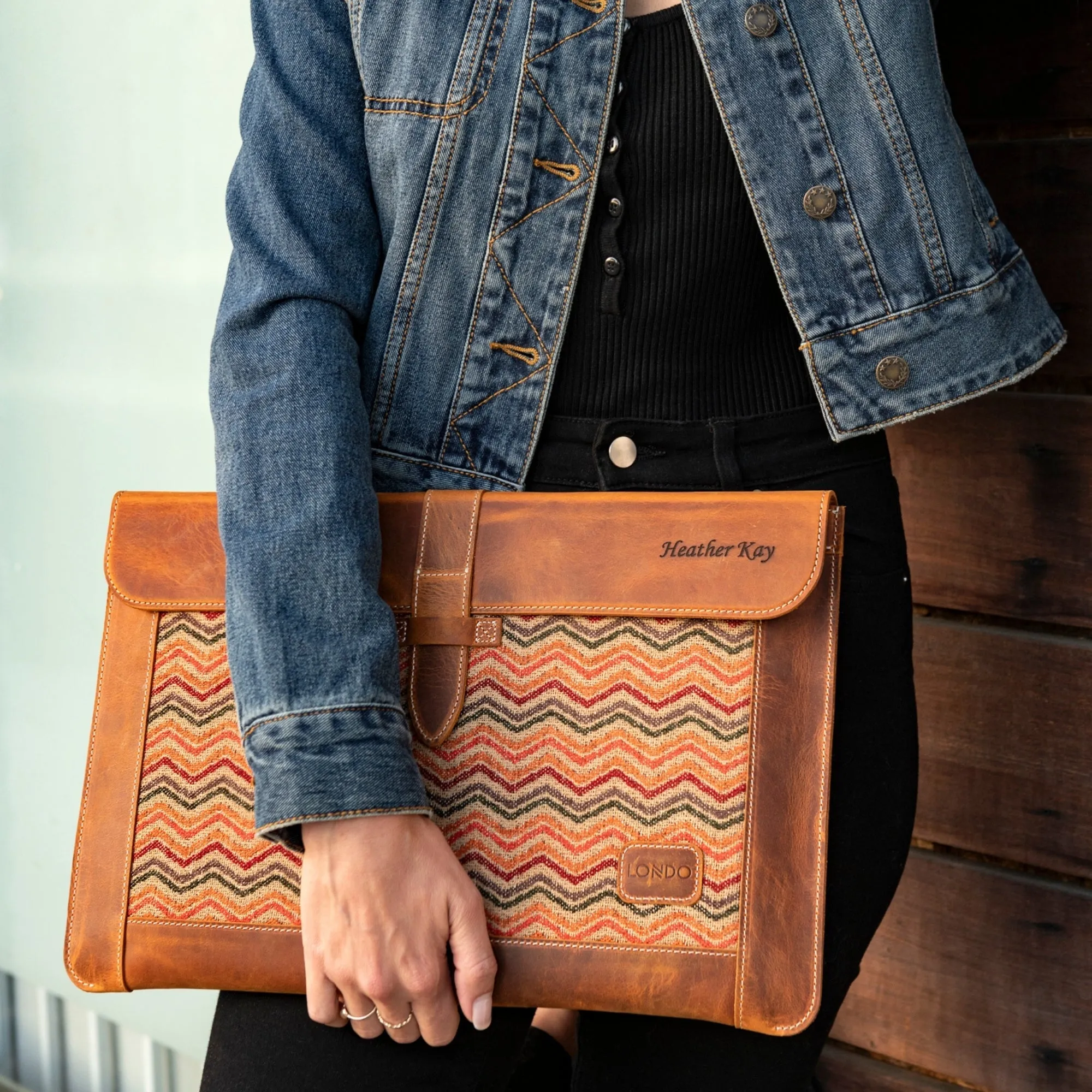 Londo Top Grain Leather Sleeve, Bohemian Bag for MacBook Pro, MacBook Air and iPad Case
