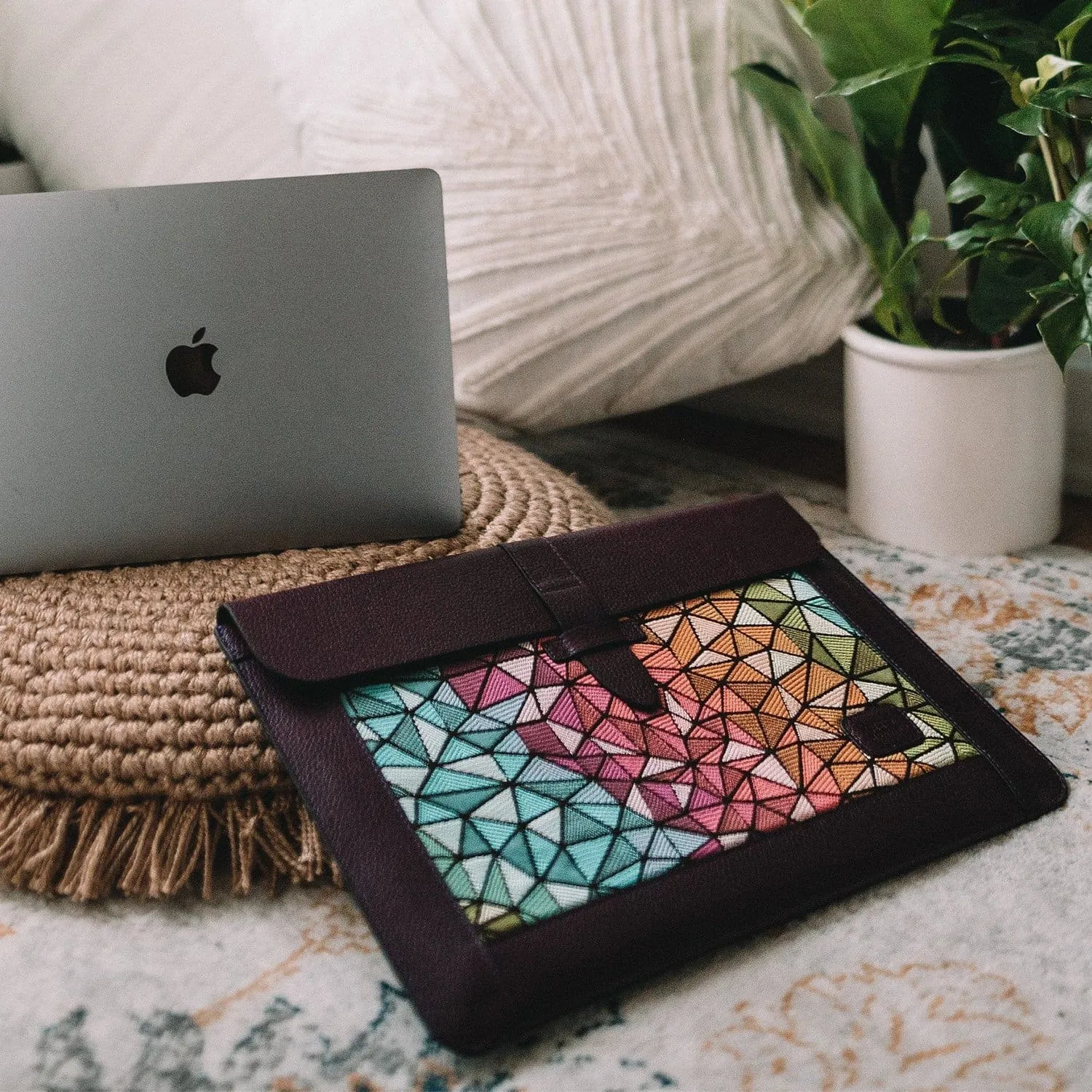 Londo Top Grain Leather Sleeve, Bohemian Bag for MacBook Pro, MacBook Air and iPad Case