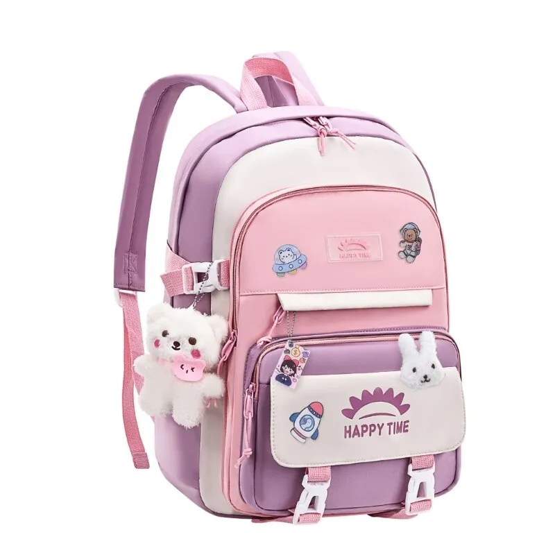 Lovely School Backpack Girls Cute School Bag for Teen Girls Women Students Casual Travel Daypacks with Pins and Pendant