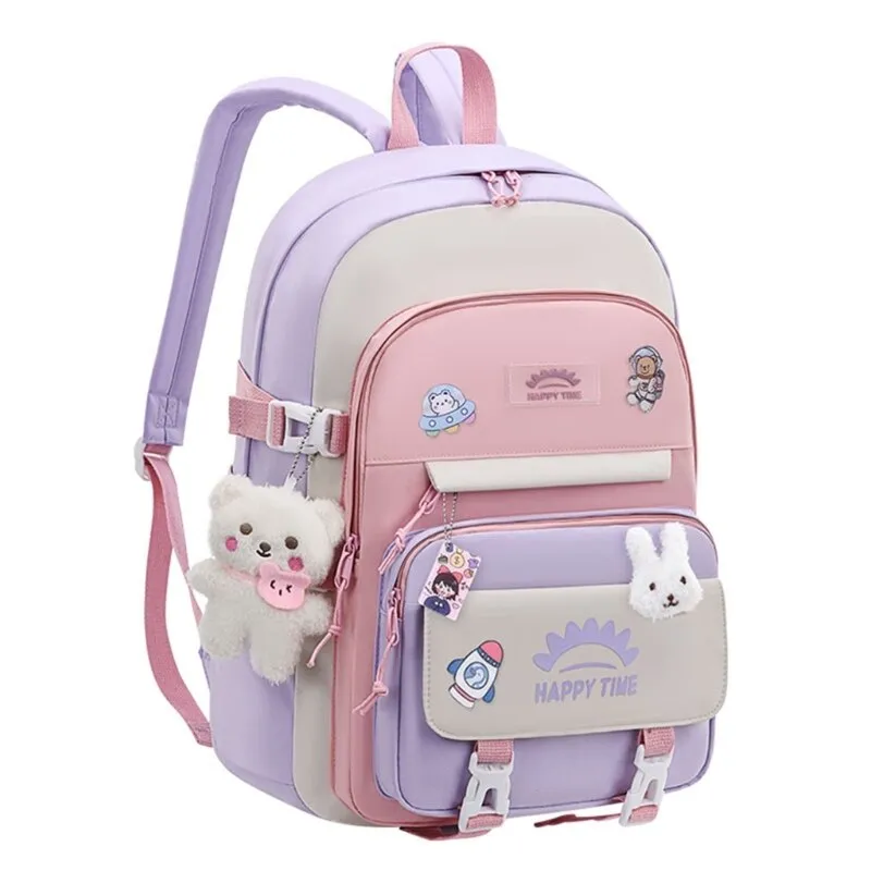 Lovely School Backpack Girls Cute School Bag for Teen Girls Women Students Casual Travel Daypacks with Pins and Pendant