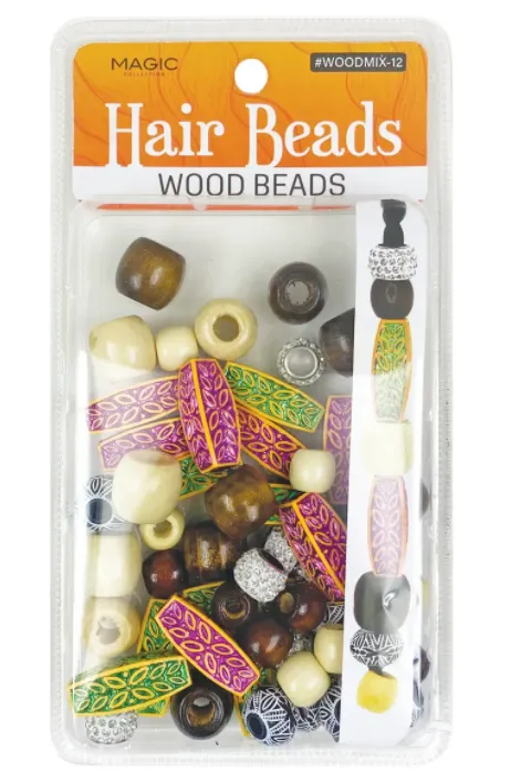 MAGIC COLLECTION WOODEN HAIR BEADS