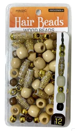 MAGIC COLLECTION WOODEN HAIR BEADS