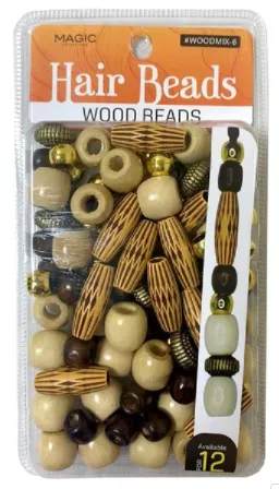 MAGIC COLLECTION WOODEN HAIR BEADS