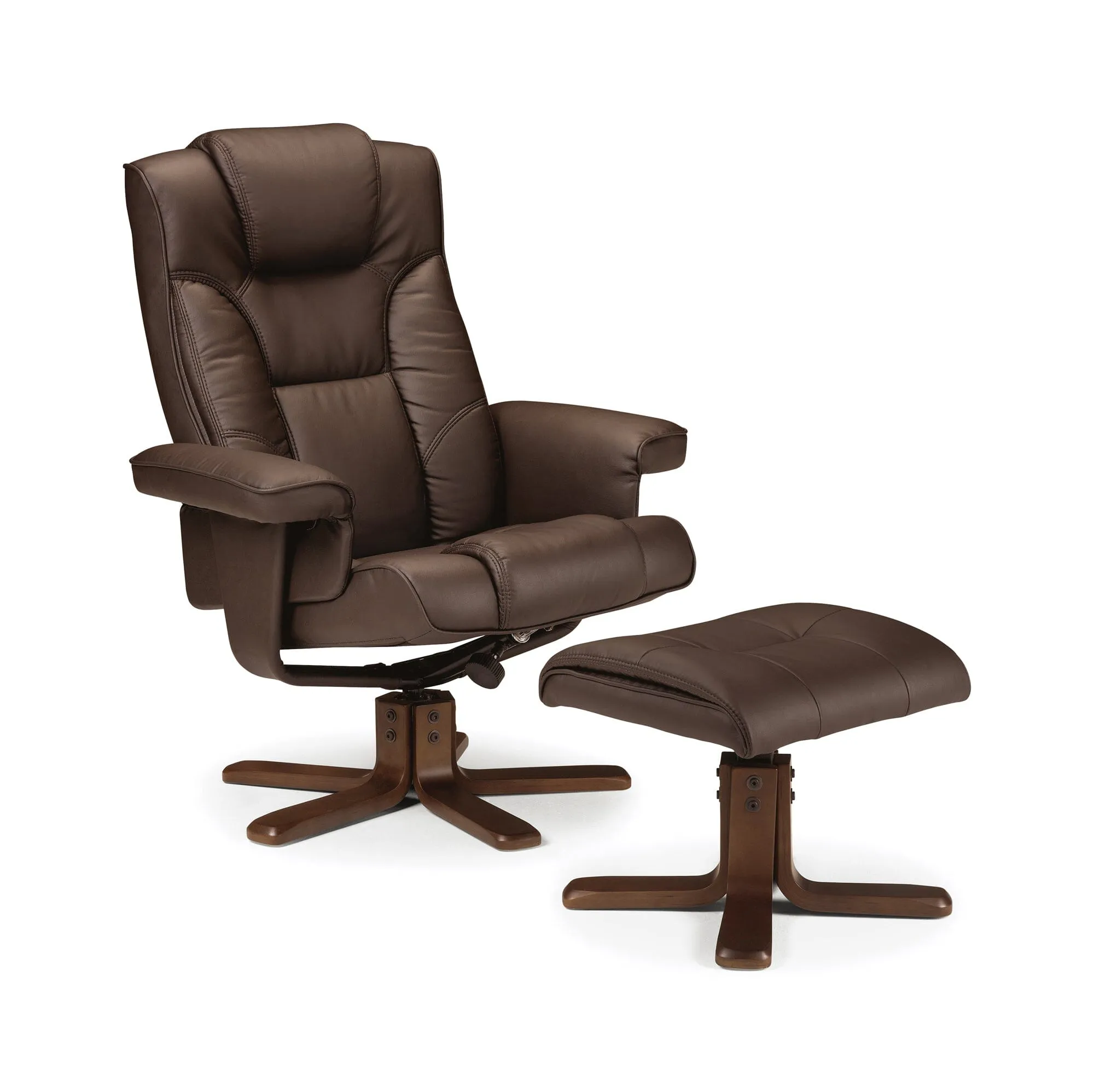 Malmo Massage Recliner & Stool - Brown
