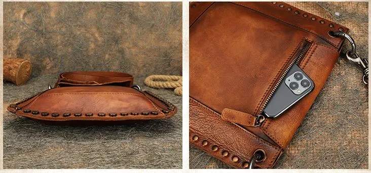 Medium Women's Western Cowhide Leather Crossbody Purse Satchel Bag For Ladies