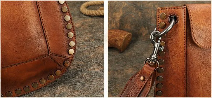 Medium Women's Western Cowhide Leather Crossbody Purse Satchel Bag For Ladies