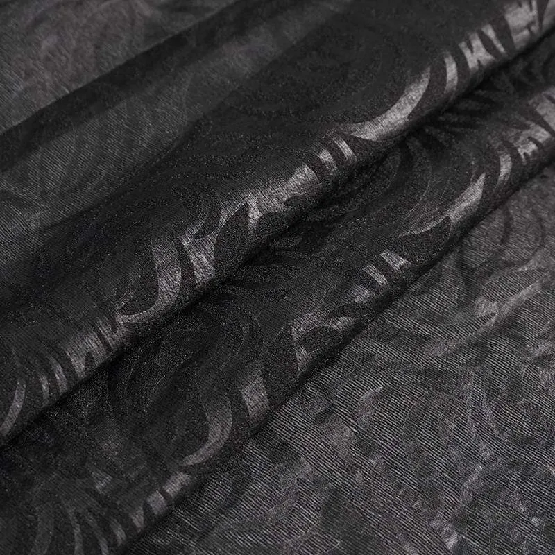 Men's Gothic Puff Sleeved Faux Leather Splice Shirt