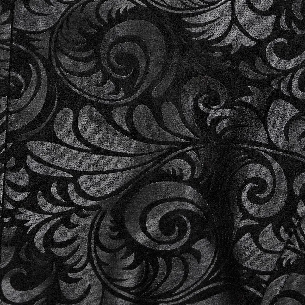 Men's Gothic V-neck Floral Printed Faux Leather Vest