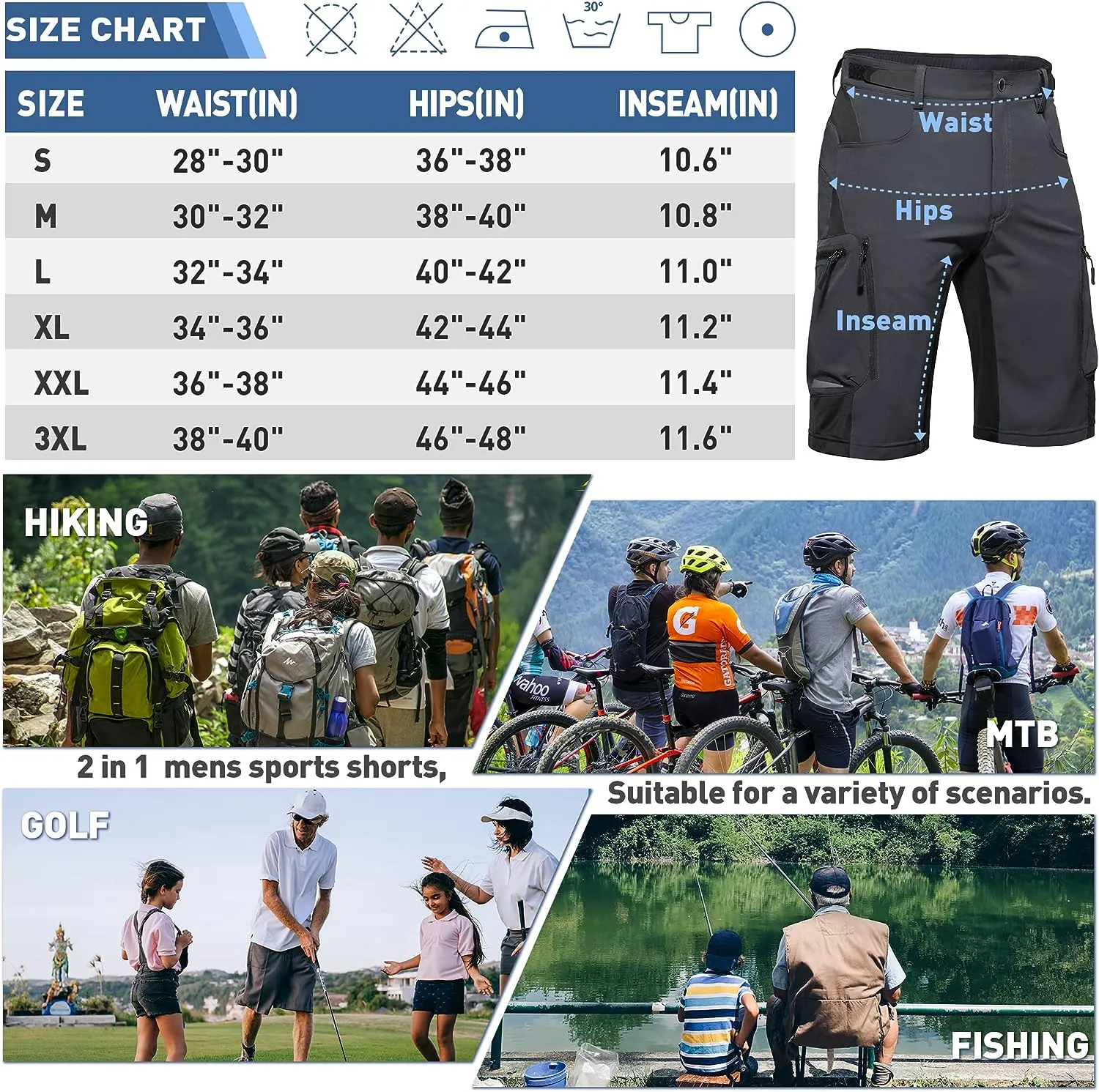 Men's Padded Mountain Bike Shorts 27