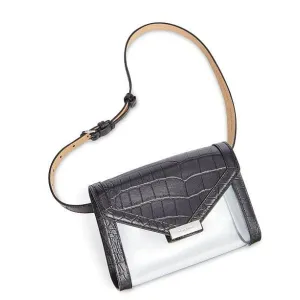MICHAEL MICHAEL KORS Clear Belt Bag - Black In Clear/ Black/ Pol Nickel