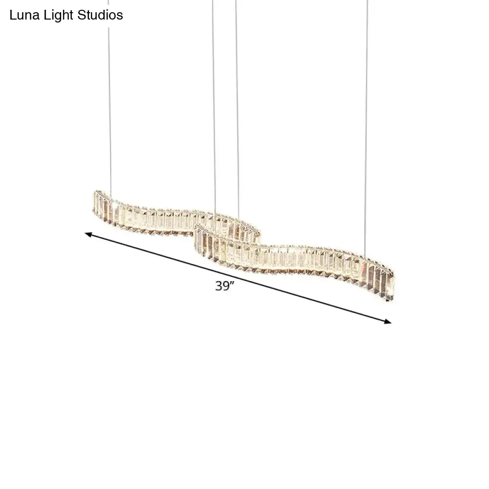 Modern LED Silver Crystal Pendant Light for Dining Room - Stylishly Illuminate Your Space