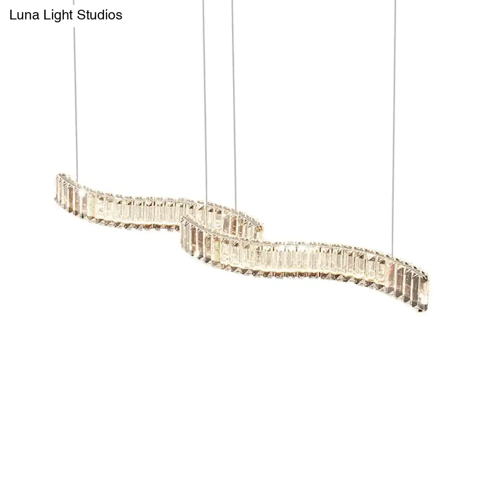 Modern LED Silver Crystal Pendant Light for Dining Room - Stylishly Illuminate Your Space