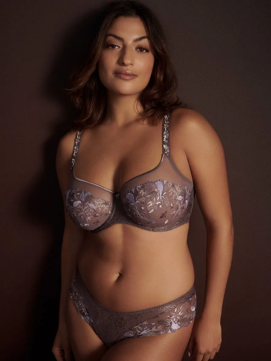 Mohala Vertical Seam Balcony Bra - Eye Shadow