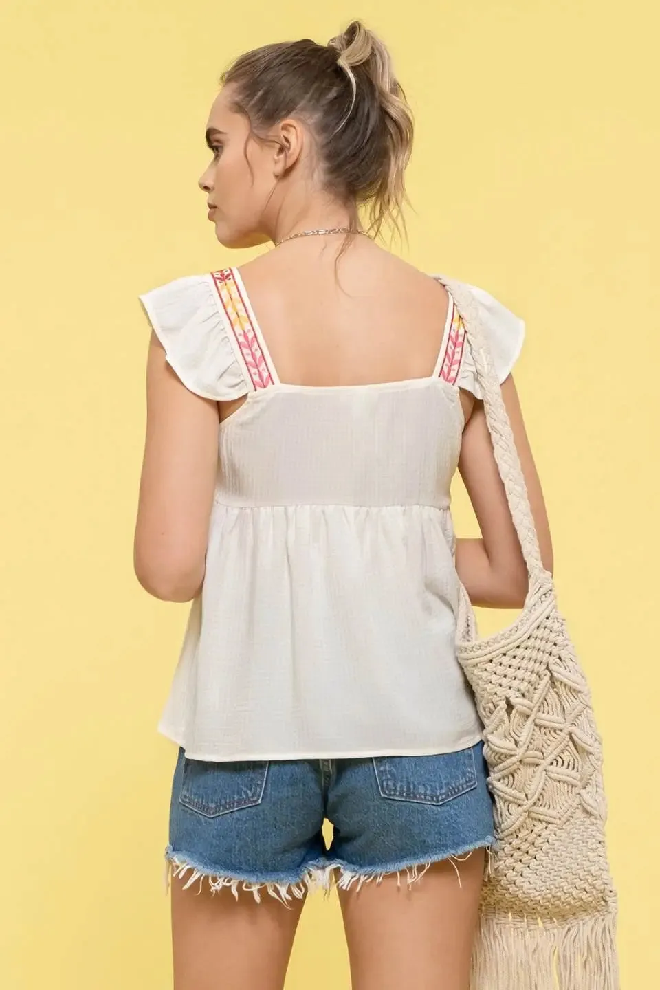 Multi Colored Embroidered Top