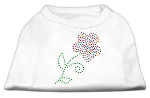 Multi-Colored Flower Rhinestone Shirt White L (14)