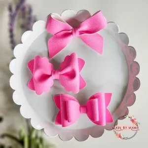 Neon Pink Shimmer Bows