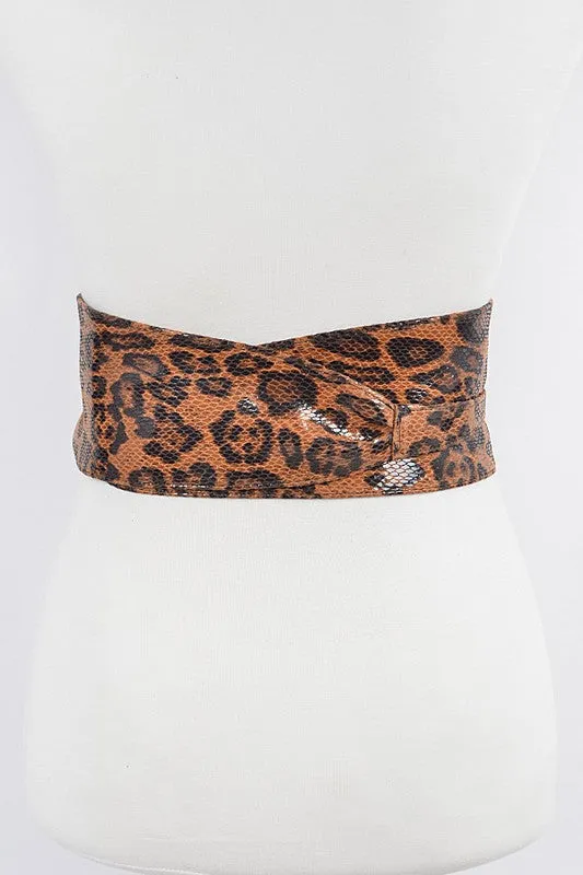 NEW!! Leopard Faux Leather Waist Wrap Belt