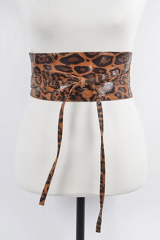 NEW!! Leopard Faux Leather Waist Wrap Belt