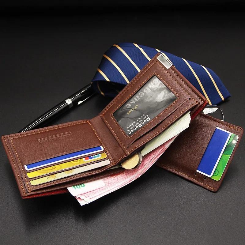 New Men Leather Bifold Wallet
