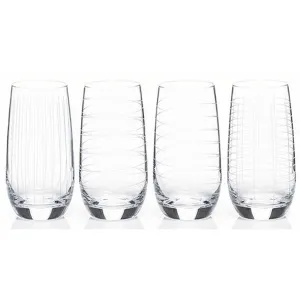 Newgrange Living Clear Cut Hiball Glasses Set of 4