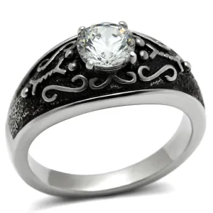 no plating Stainless Steel Ring AAA GRD CZ Clear TK373 for Men Style High