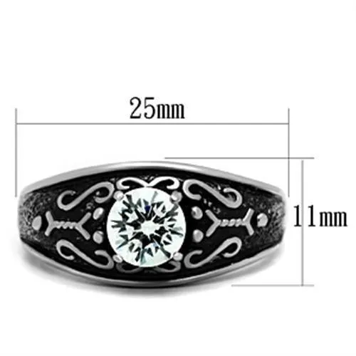 no plating Stainless Steel Ring AAA GRD CZ Clear TK373 for Men Style High