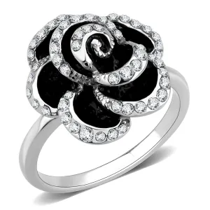 No Plating Stainless Steel Ring with Top Grade Crystal in Clear for Women Style TK3577