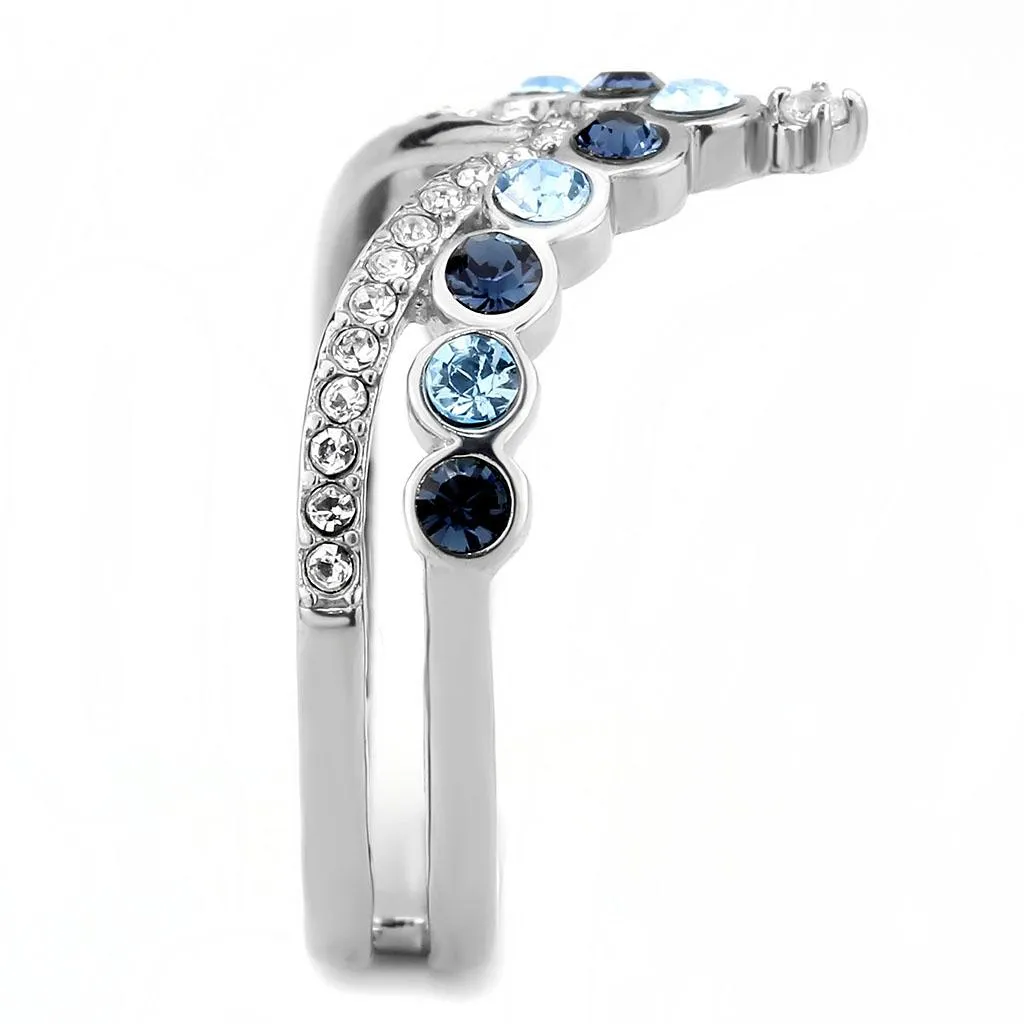 No Plating Stainless Steel Ring with Top Grade Crystal in Multi Color for Women Style DA305