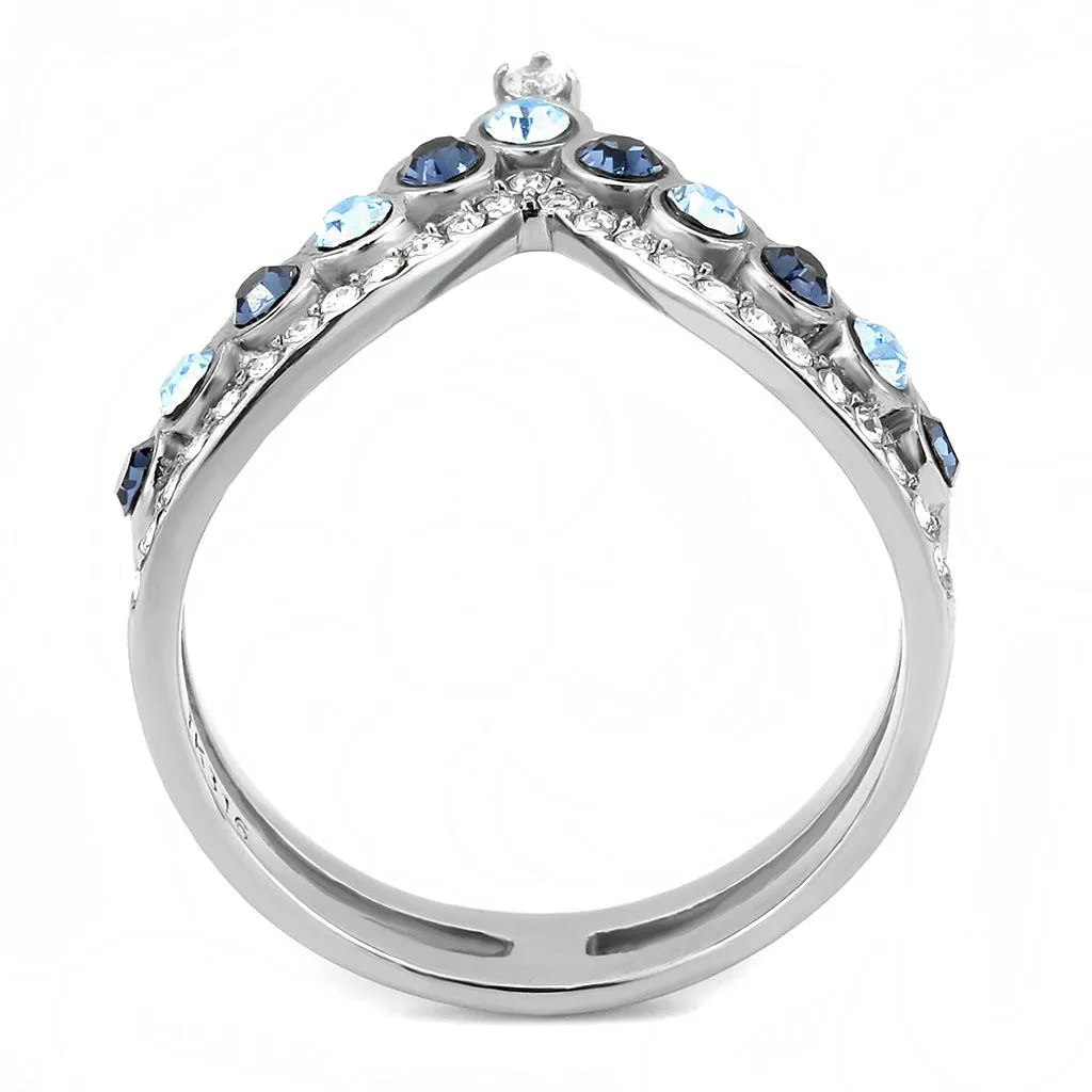 No Plating Stainless Steel Ring with Top Grade Crystal in Multi Color for Women Style DA305