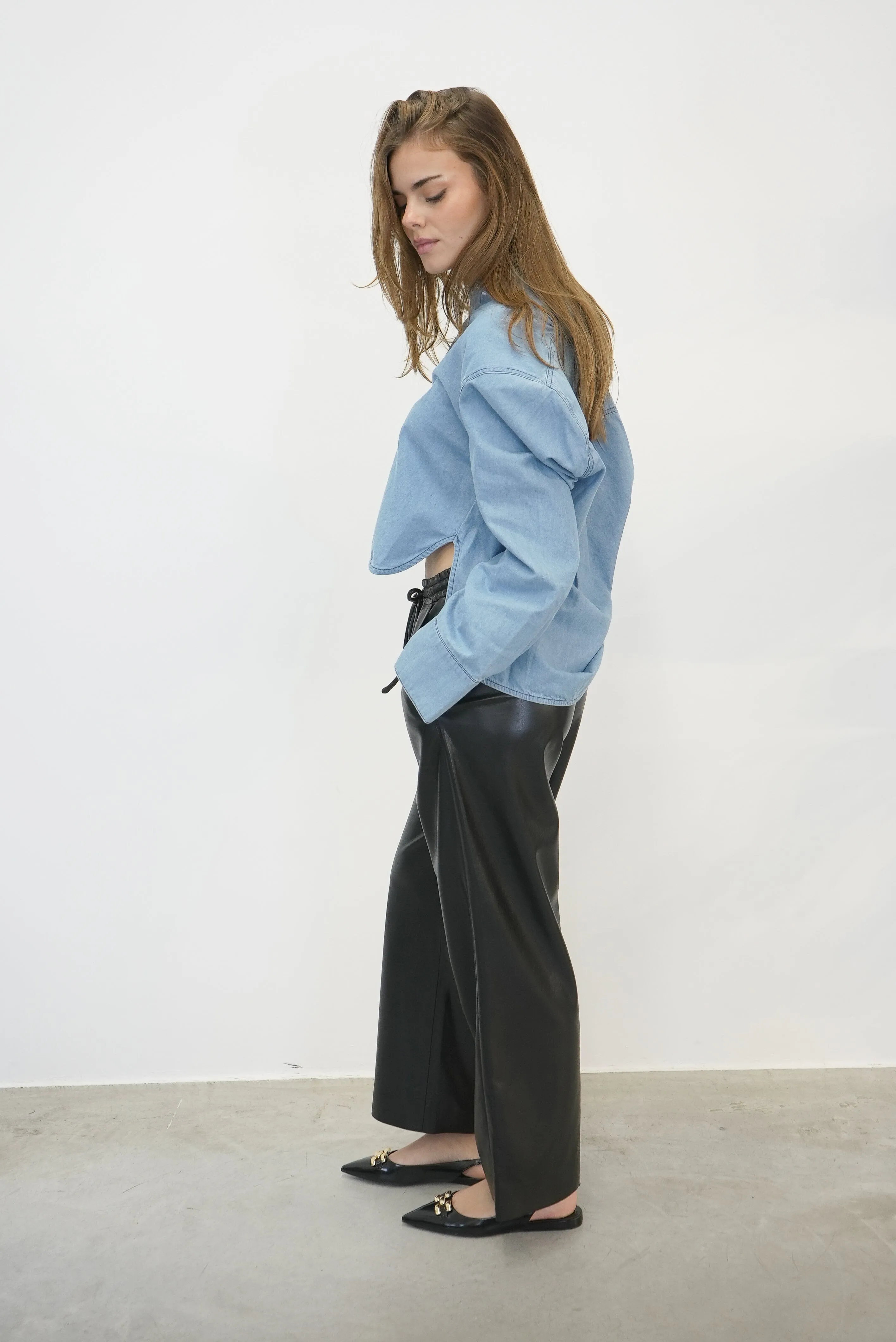 ODESSA VEGAN LEATHER LOOSE FIT PANTS