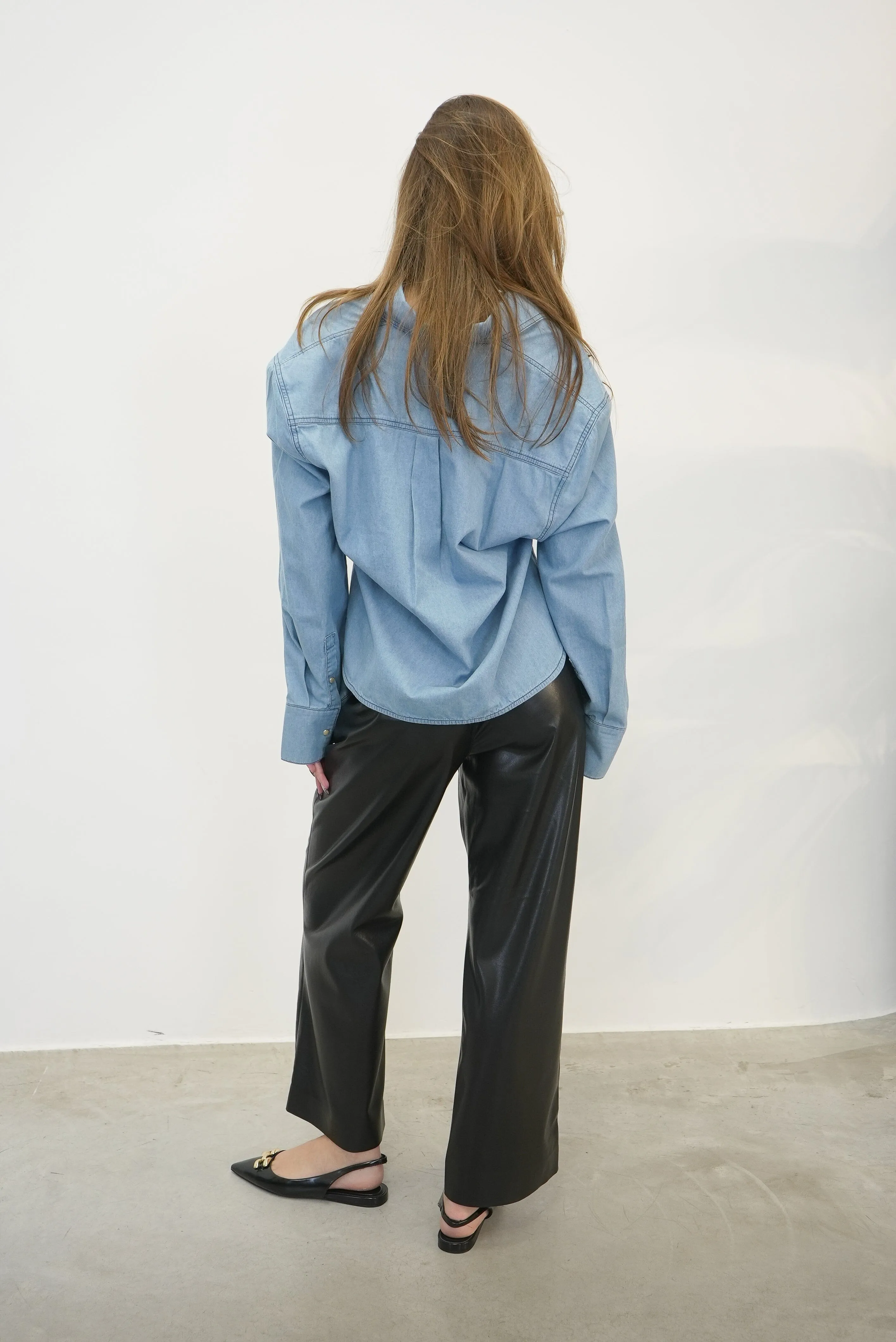 ODESSA VEGAN LEATHER LOOSE FIT PANTS
