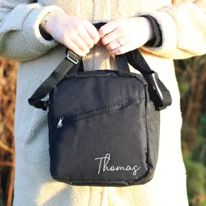 Personalised Black Lunch Cooler Bag with Name