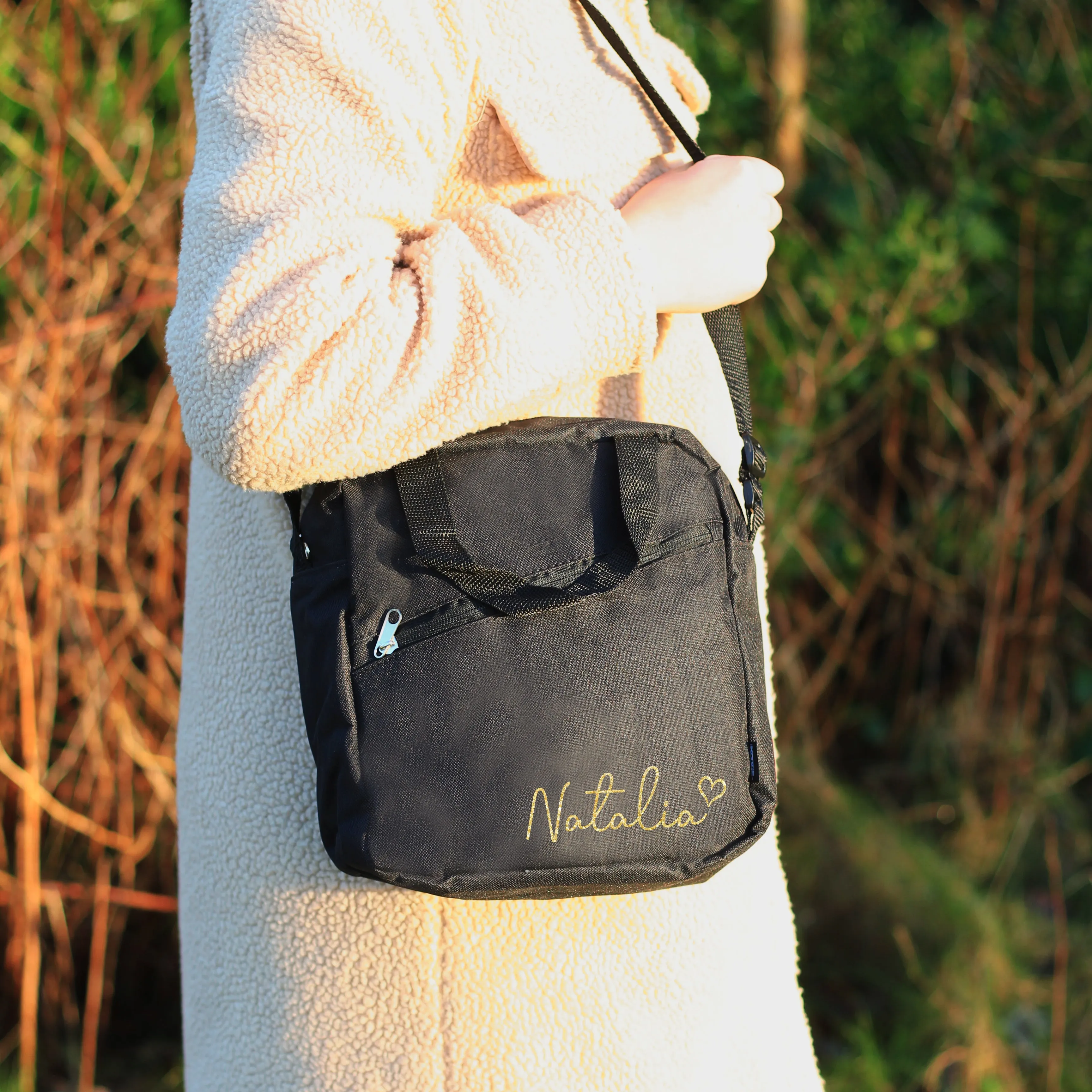Personalised Black Lunch Cooler Bag with Name