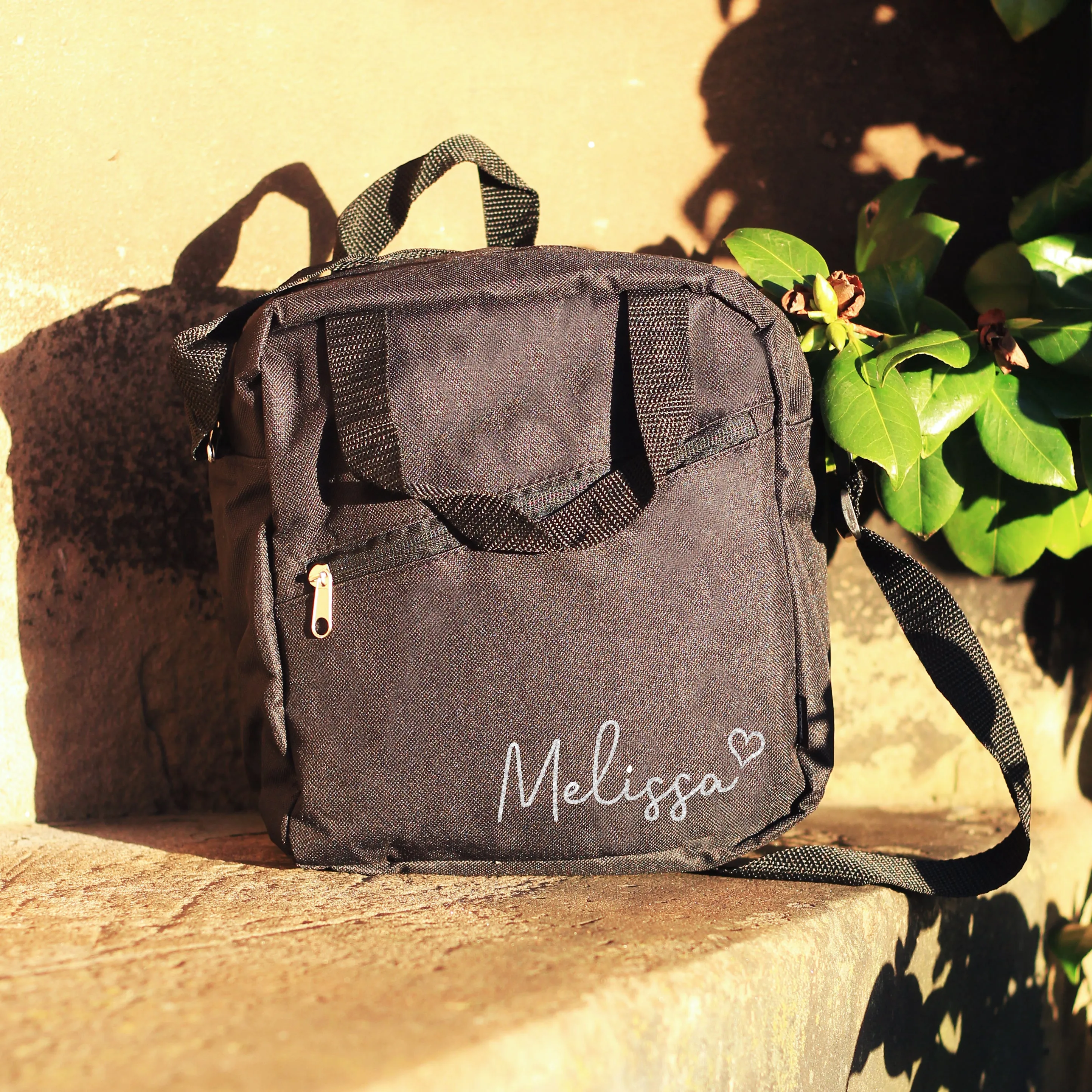 Personalised Black Lunch Cooler Bag with Name