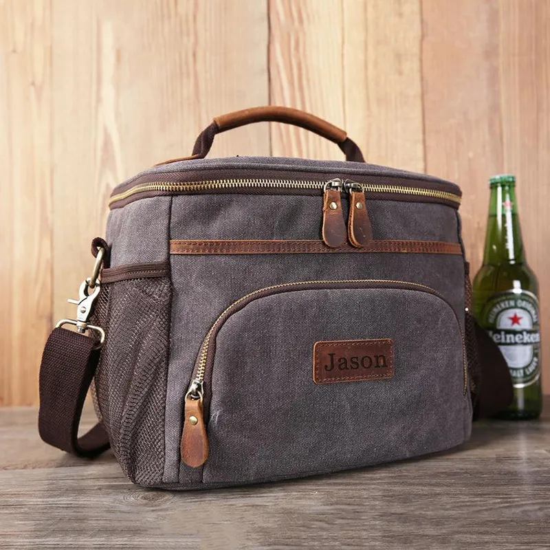 Personalized Beer Cooler Bag, Groomsmen Gift, Monogrammed Insulated Cooler Bag, Custom Gift for Men, Large Cooler Bag, Beach Cooler