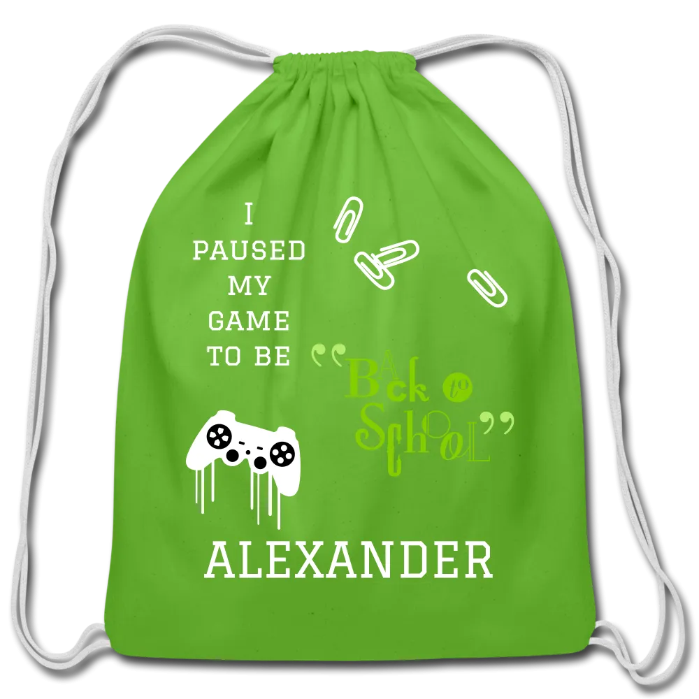 Personalized Cotton Drawstring Bag. Eco-friendly Customizable Sack Bag. Back to School Bag for Teachers and School Children