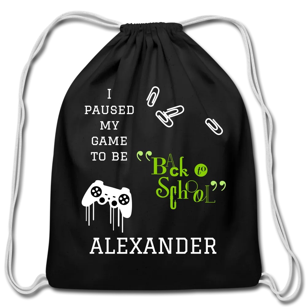 Personalized Cotton Drawstring Bag. Eco-friendly Customizable Sack Bag. Back to School Bag for Teachers and School Children