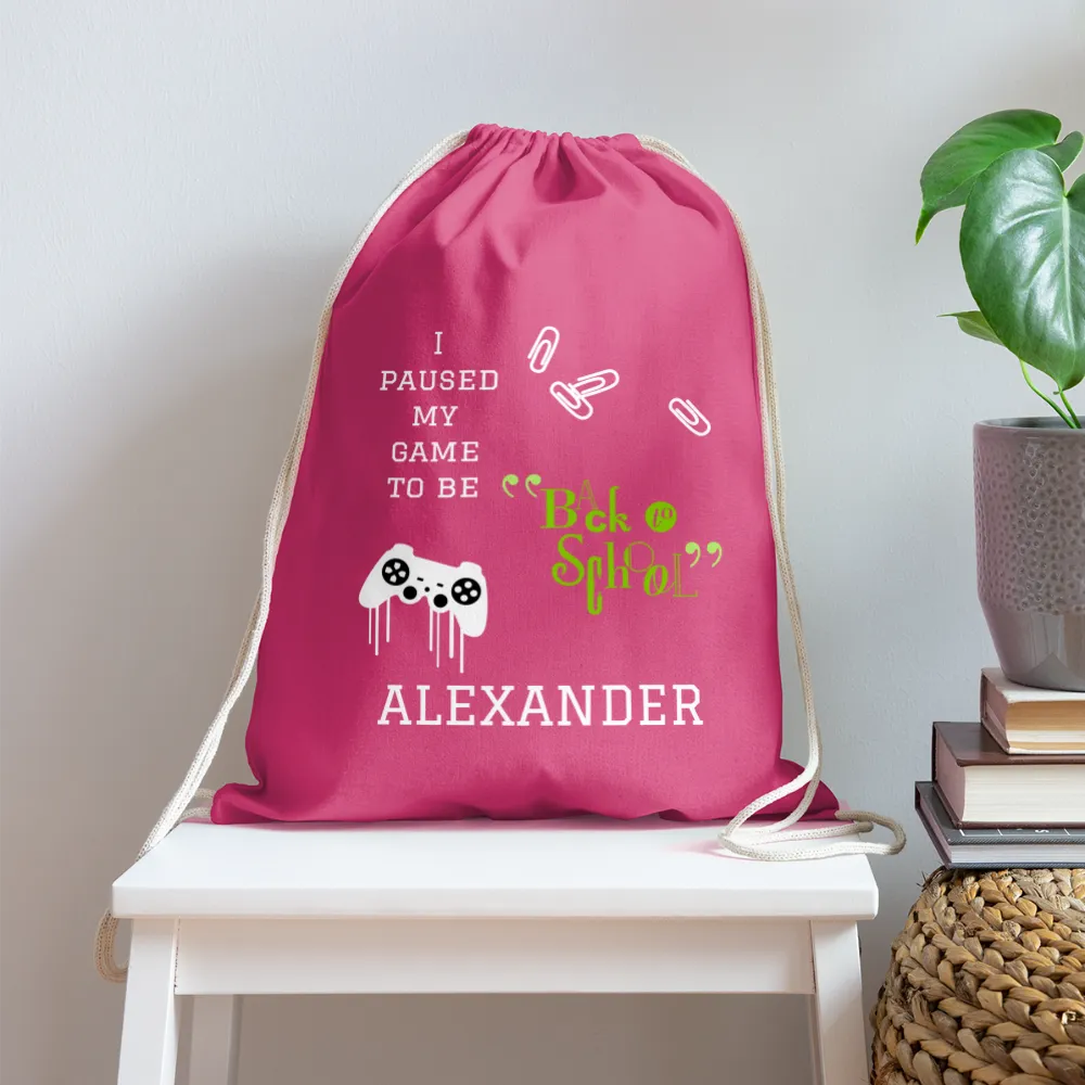 Personalized Cotton Drawstring Bag. Eco-friendly Customizable Sack Bag. Back to School Bag for Teachers and School Children