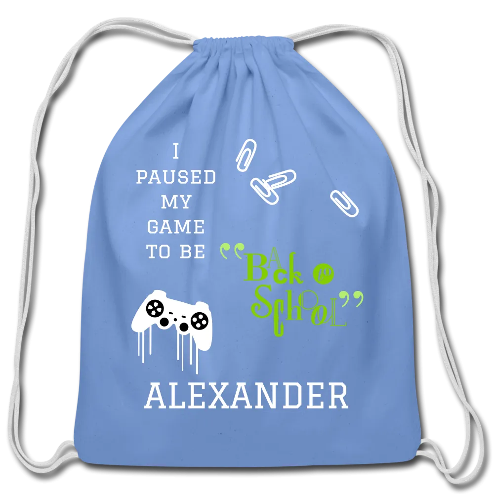 Personalized Cotton Drawstring Bag. Eco-friendly Customizable Sack Bag. Back to School Bag for Teachers and School Children