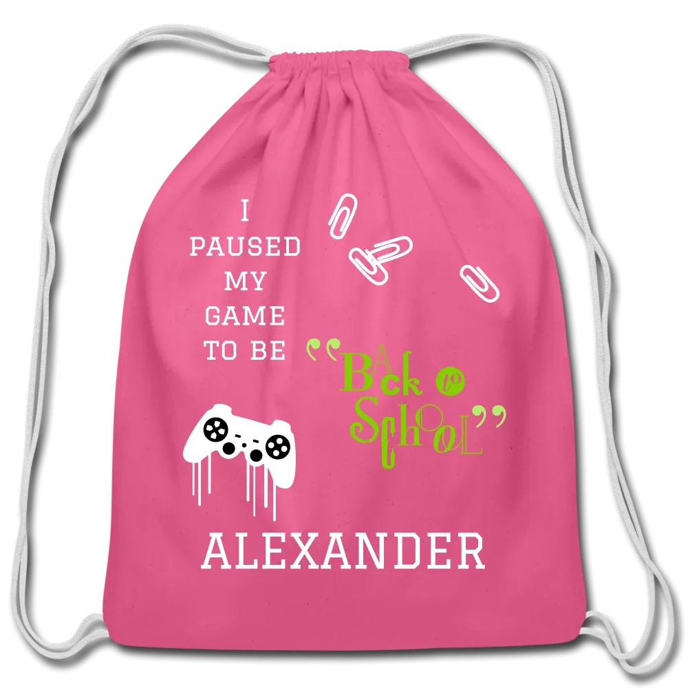 Personalized Cotton Drawstring Bag. Eco-friendly Customizable Sack Bag. Back to School Bag for Teachers and School Children