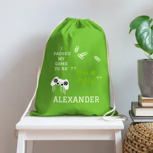 Personalized Cotton Drawstring Bag. Eco-friendly Customizable Sack Bag. Back to School Bag for Teachers and School Children